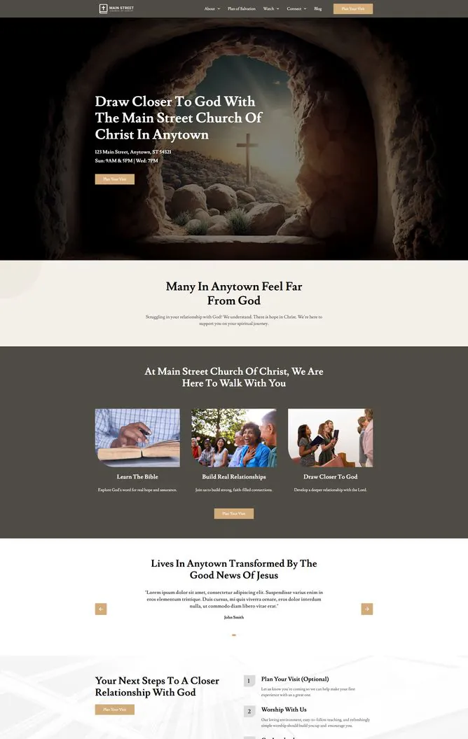The Summit template in its gray and tan color palette